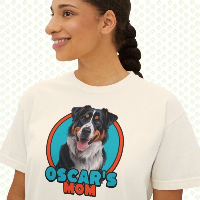 Personalized Dog Mom Women’s Boxy Tee – Custom Name, Cute Dog Graphic, Trendy Relaxed Fit Gift for Pet Moms - Image 2