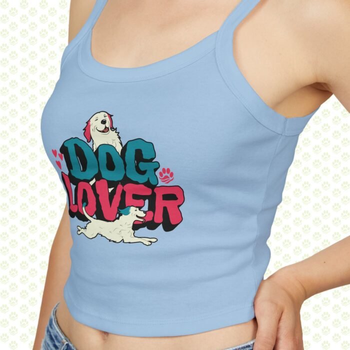 Dog Lover Women’s Spaghetti Strap Tank Top – Cute Summer Cami with Playful Dog Graphic, Comfortable Pet Mom Sleeveless Shirt - Image 4