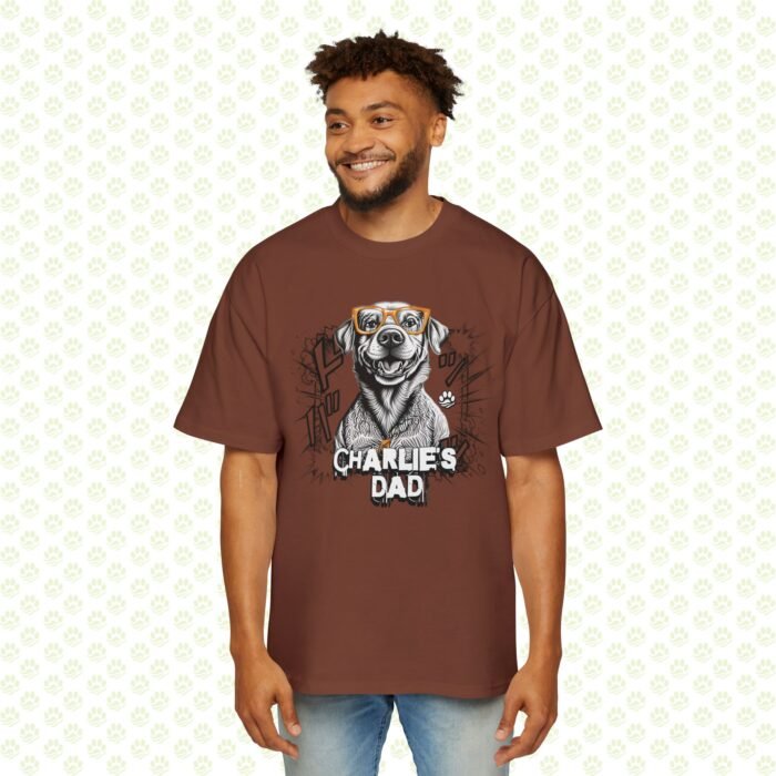 Personalized Dog Dad Men’s Heavy Oversized Tee – Custom Name, Bold Graphic, Trendy Gift for Pet Lovers - Image 2