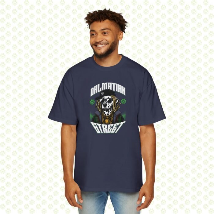 Men's Heavy Oversized Tee - Dog Lover Design - Image 3
