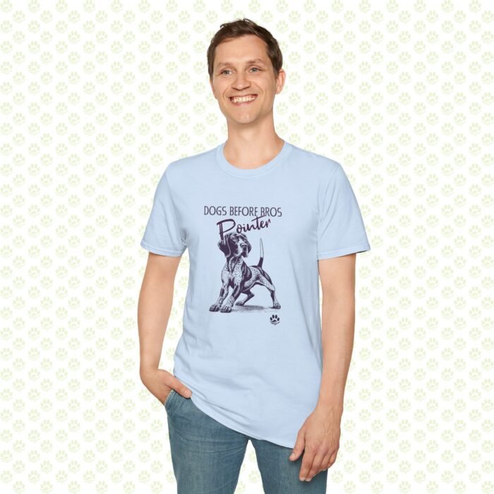 Dogs Before Bros Pointer Unisex Softstyle T-Shirt – Funny Pointer Dog Lover Tee, Cute Casual Pet Graphic Shirt - Image 7