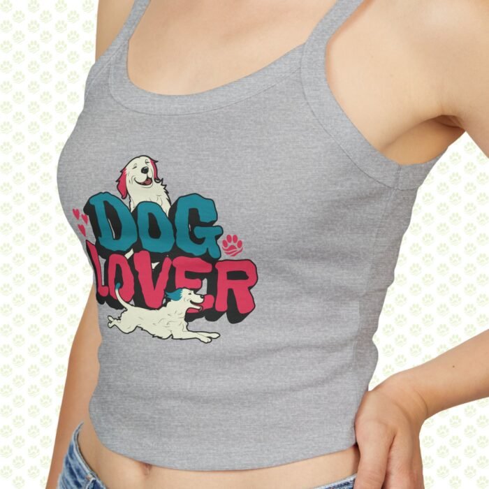 Dog Lover Women’s Spaghetti Strap Tank Top – Cute Summer Cami with Playful Dog Graphic, Comfortable Pet Mom Sleeveless Shirt - Image 6