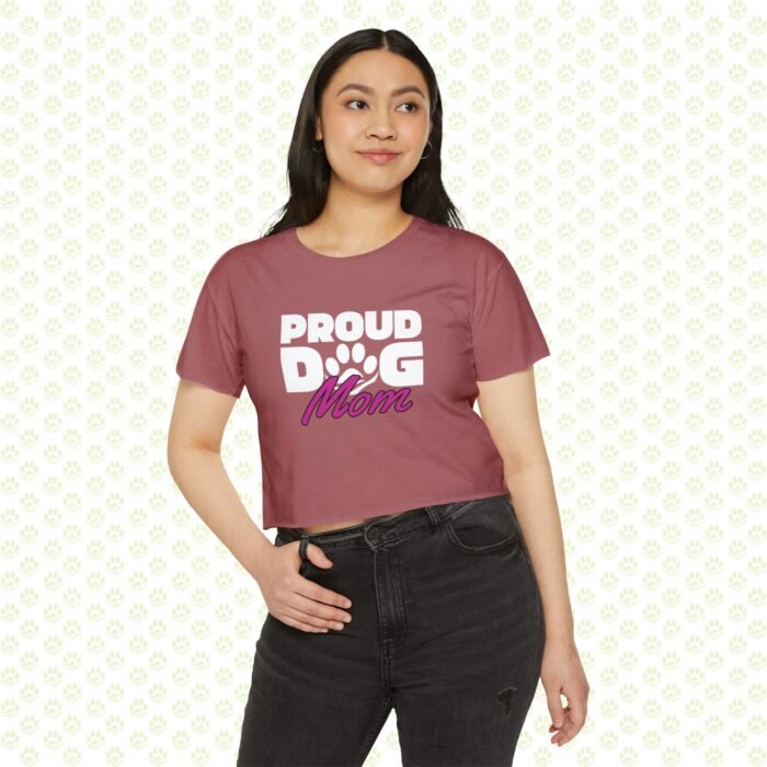 A Proud Mom Women’s Festival Crop Top – Trendy Motherhood Statement Tee, Cute Summer Gift for Moms - Image 3