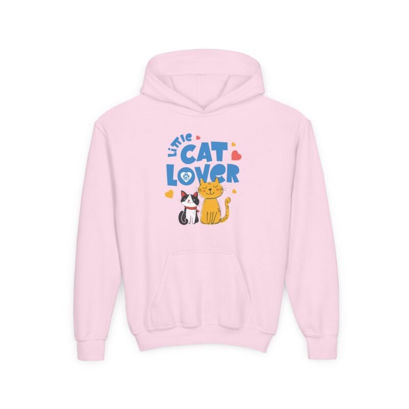 Youth Heavy Blend Hooded Sweatshirt – Little Cat Lover, Cozy Kitten Graphic Hoodie, Cute Cat Lover Gift for Kids