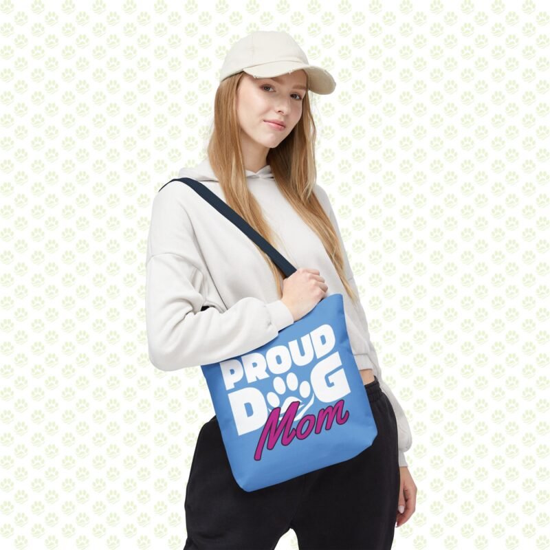 Proud Dog Mom Tote Bag – Durable Cotton Canvas, Cute Pet Lover Gift, Reusable Shopping Bag