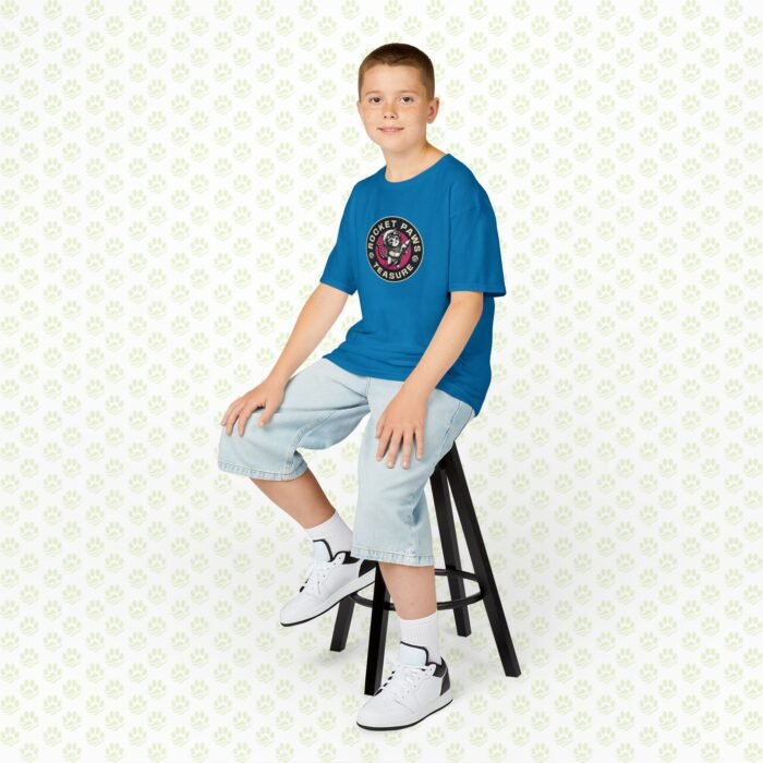 Kids Cotton Tee – Cat Lover Rocket Paws Design, Fun Space Cat Graphic T-Shirt for Children - Image 10