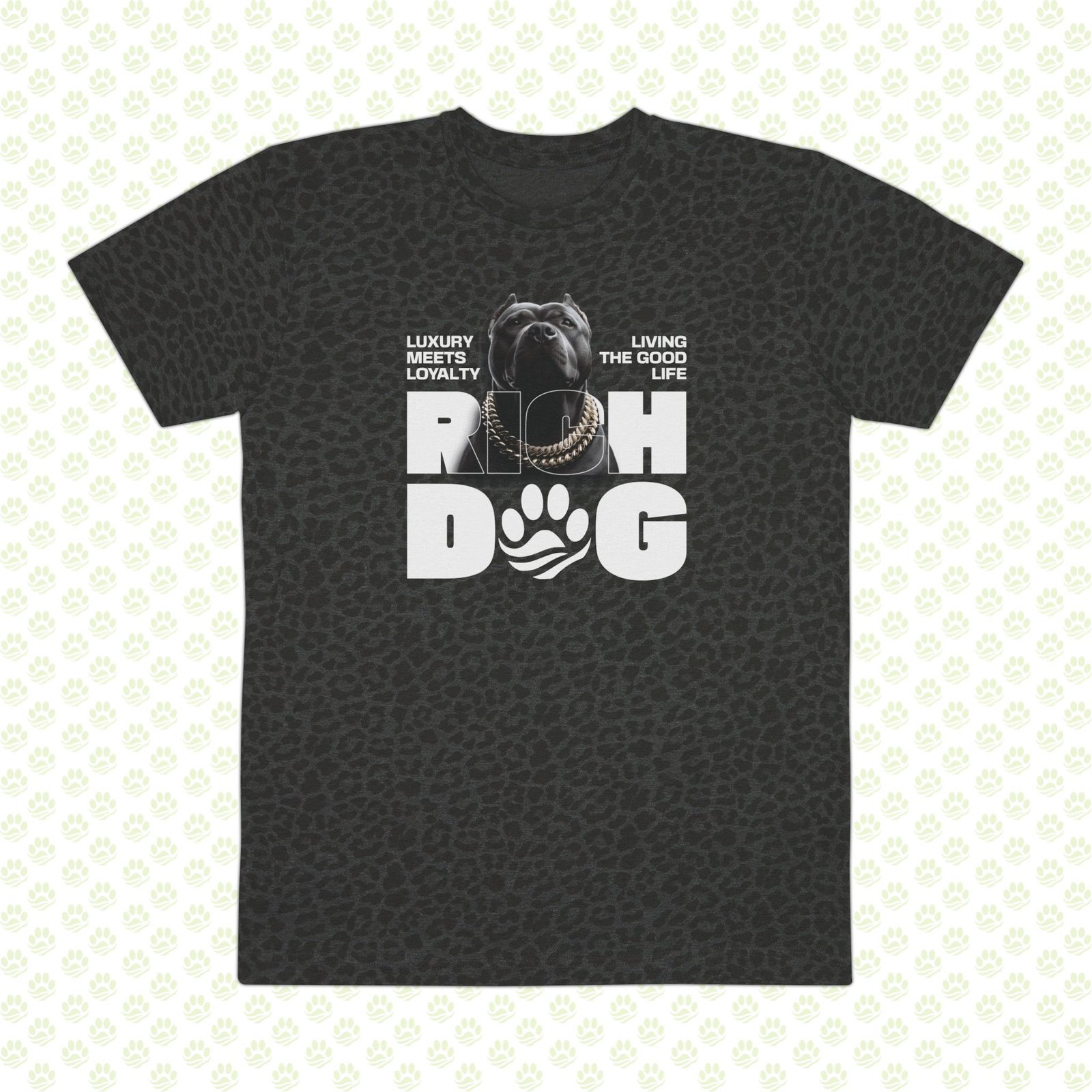Rich Dog Men's Fine Jersey Tee – Stylish Dog Lover Graphic Shirt, Premium Soft Cotton T-Shirt