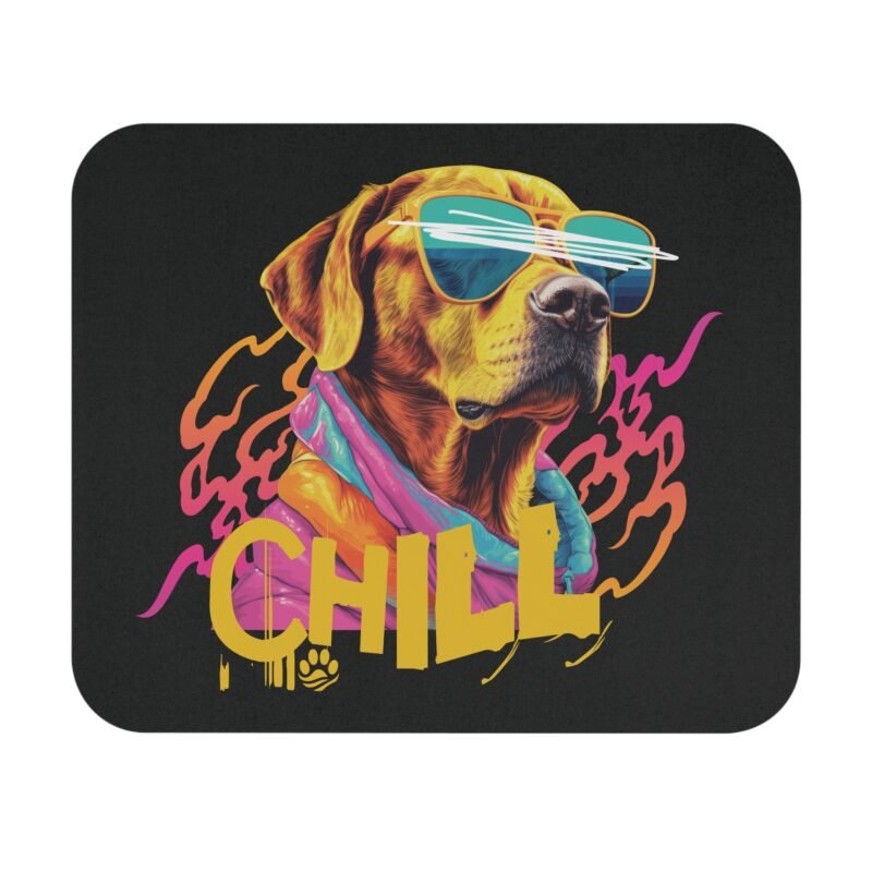 Rectangle Mouse Pad – Chill Dog Design, Smooth Non-Slip Rubber Base, Cute Pet Lover Gift