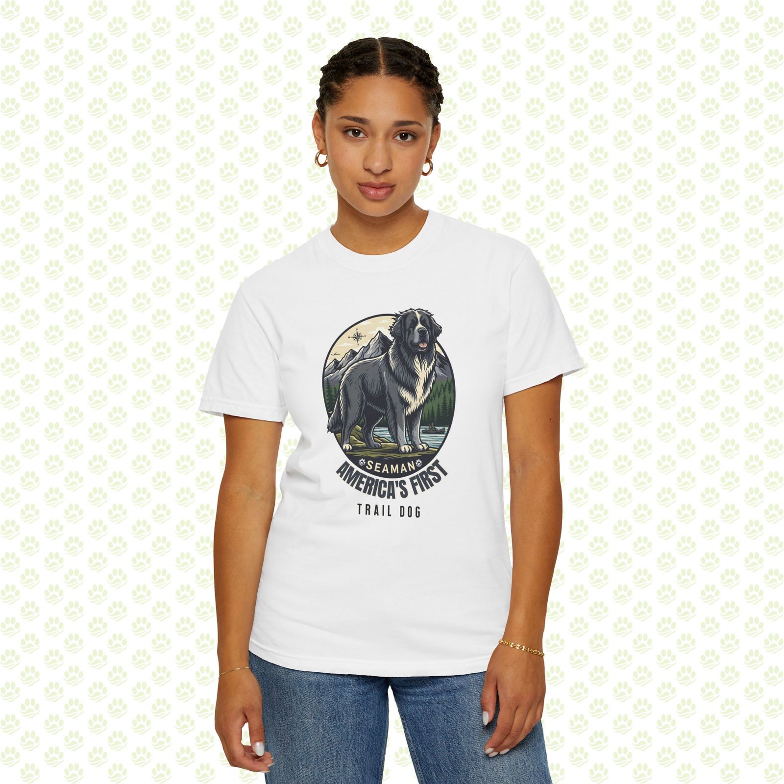 America’s First Trail Dog Seaman Unisex Garment-Dyed T-Shirt – Lewis & Clark Expedition, Historical Dog Lover Tee