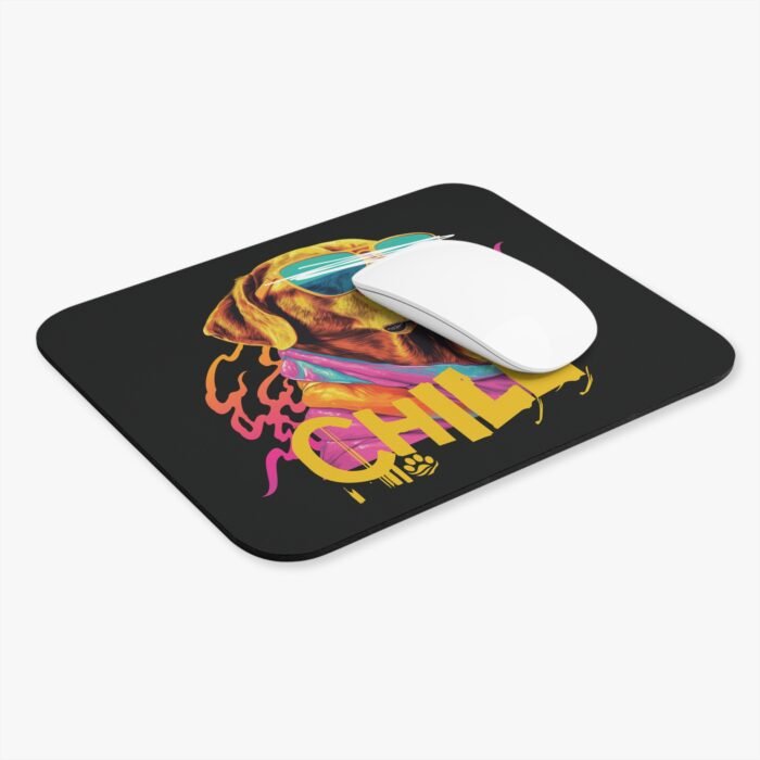 Rectangle Mouse Pad – Chill Dog Design, Smooth Non-Slip Rubber Base, Cute Pet Lover Gift - Image 3