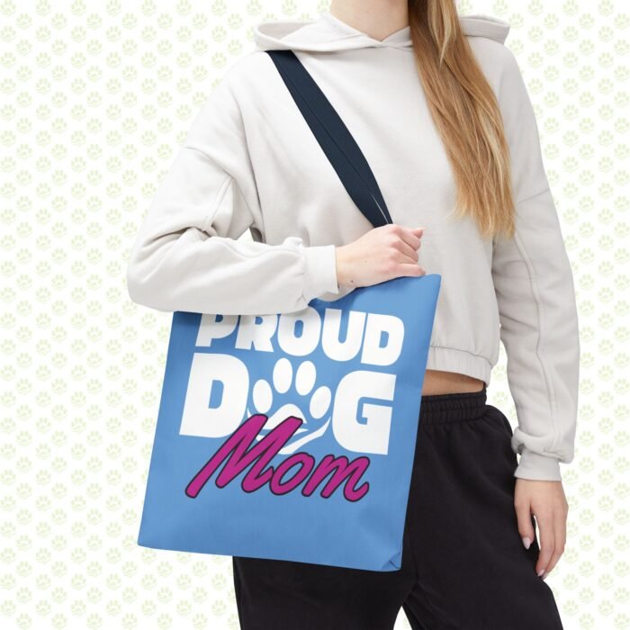 Proud Dog Mom Tote Bag – Durable Cotton Canvas, Cute Pet Lover Gift, Reusable Shopping Bag - Image 4