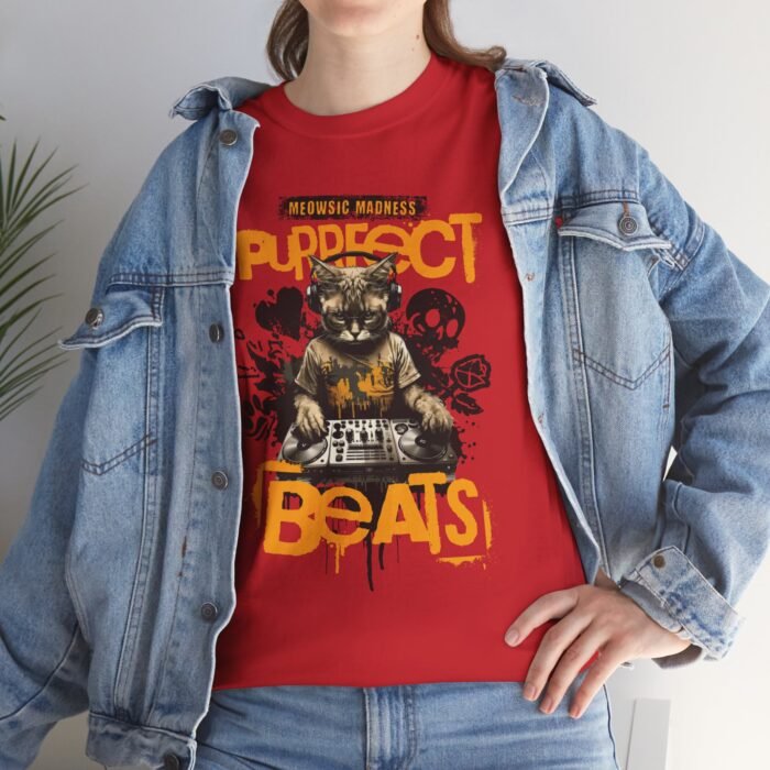 Mewsic Purfect Beats Unisex Tee – Cool DJ Cat Graphic, Fun Music & Cat Lover T-Shirt - Image 8