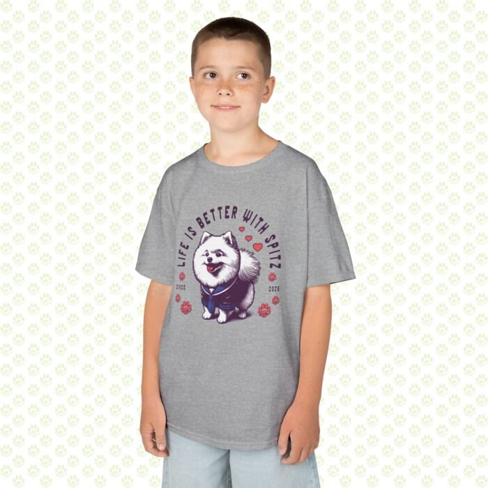Kids Tee – Spitz Cute Dog Print, Adorable Fluffy Puppy T-Shirt for Children, Fun Pet Lover Graphic Top - Image 4