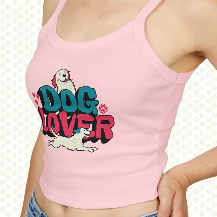 Dog Lover Women’s Spaghetti Strap Tank Top – Cute Summer Cami with Playful Dog Graphic, Comfortable Pet Mom Sleeveless Shirt - Image 8