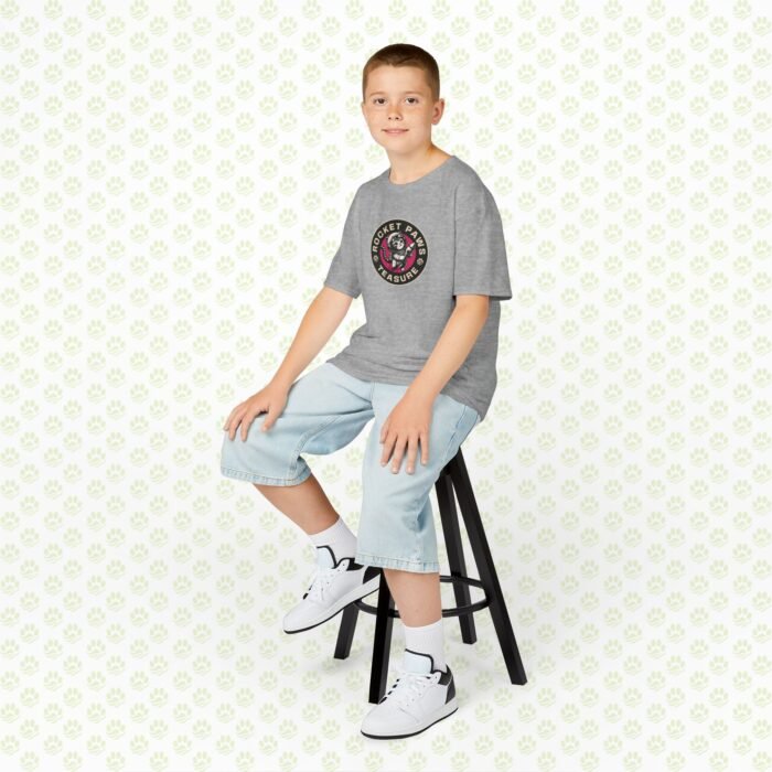 Kids Cotton Tee – Cat Lover Rocket Paws Design, Fun Space Cat Graphic T-Shirt for Children - Image 6