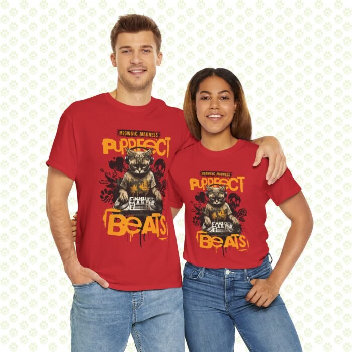 Mewsic Purfect Beats Unisex Tee – Cool DJ Cat Graphic, Fun Music & Cat Lover T-Shirt - Image 7