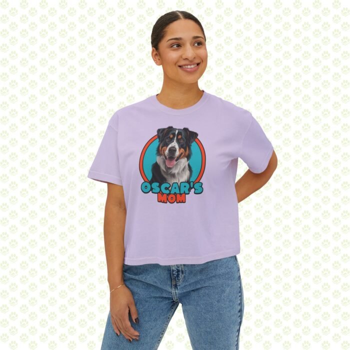 Personalized Dog Mom Women’s Boxy Tee – Custom Name, Cute Dog Graphic, Trendy Relaxed Fit Gift for Pet Moms - Image 7