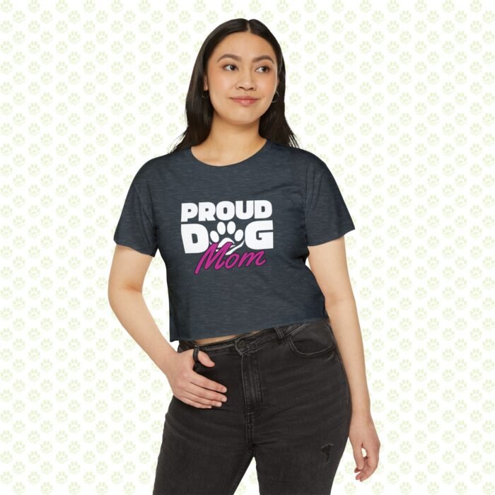A Proud Mom Women’s Festival Crop Top – Trendy Motherhood Statement Tee, Cute Summer Gift for Moms - Image 2
