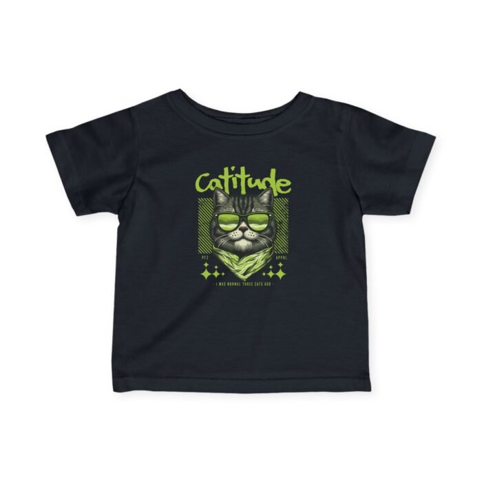 Cat Lover Infant Tee – Catityde Design, Cute Kitten Graphic Baby Shirt, Soft Cotton Toddler Tee - Image 2