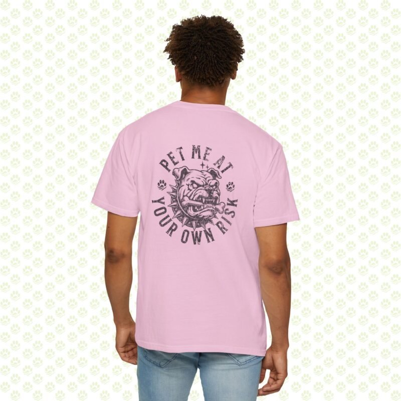 Pet My Cat At Your Own Risk Unisex Garment-Dyed Tee – Funny Cat Lover T-Shirt, Soft Vintage Wash, Unique Gift for Cat Moms & Dads