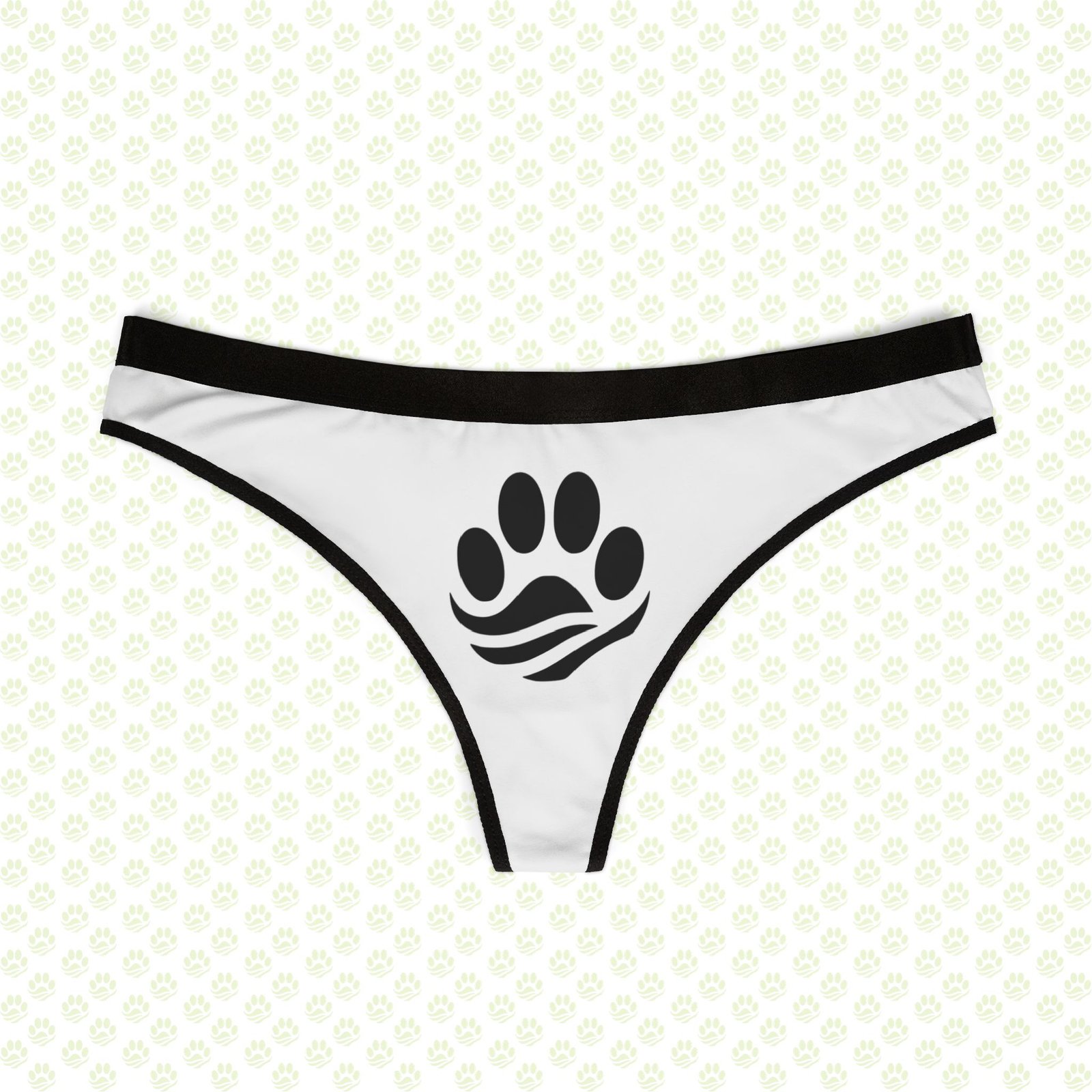 Pets Fun Zone Women's Thong – Custom Pet Logo Underwear, Playful Animal Lover Lingerie
