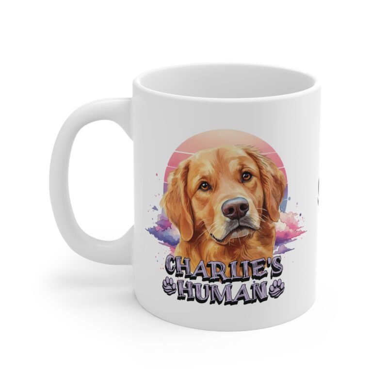 Personalized “Dog’s Chariie’s Human” Mug, 11oz – Custom Dog Lover Coffee Cup, Funny Pet Owner Gift, Dishwasher Safe