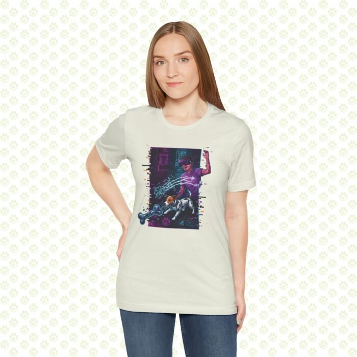 Quantum Fetch in the Data Stream Unisex Jersey Short Sleeve Tee – One-of-a-Kind Aura Farming Audition Sci-Tech Art Shirt - Image 5