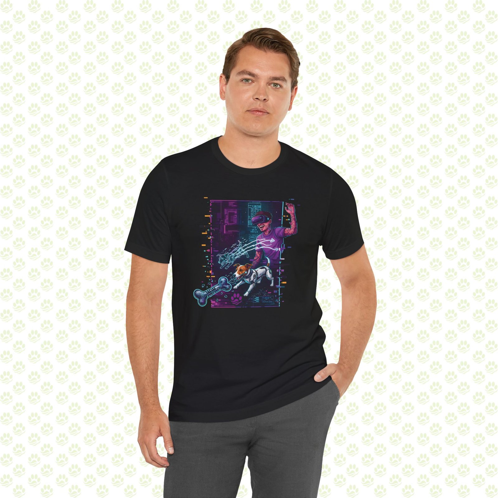 Quantum Fetch in the Data Stream Unisex Jersey Short Sleeve Tee – One-of-a-Kind Aura Farming Audition Sci-Tech Art Shirt