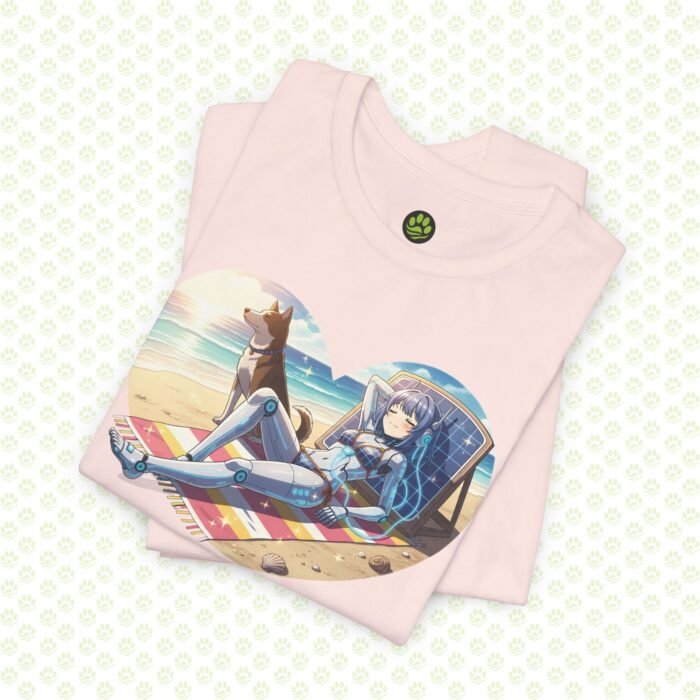 Power by Sun, Watched by Loyalty Unisex Jersey Short Sleeve Tee – One-of-a-Kind Exclusive Solar & Canine Art Shirt - Image 3