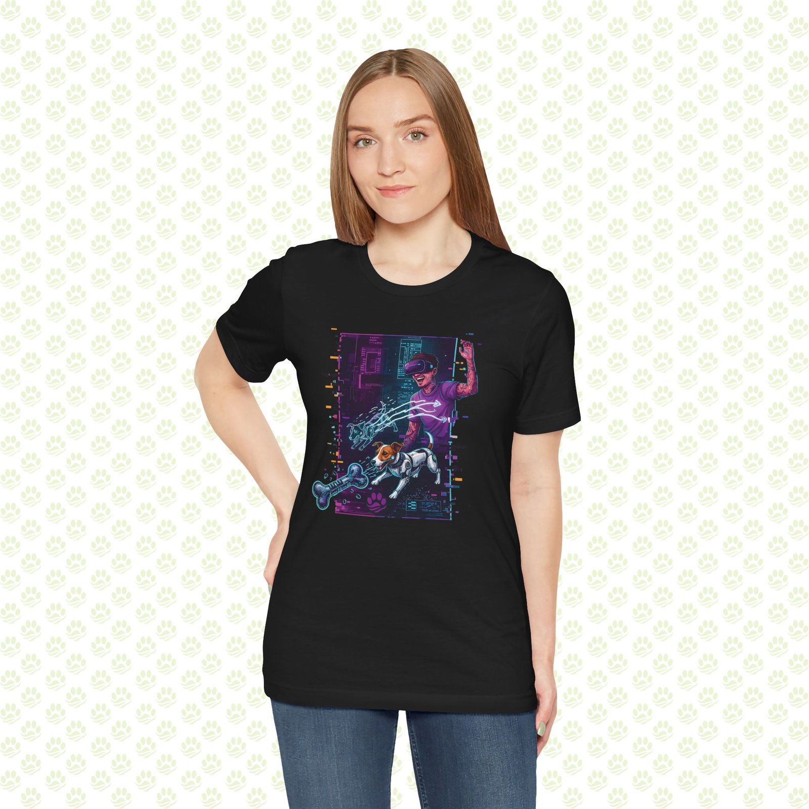 Quantum Fetch in the Data Stream Unisex Jersey Short Sleeve Tee – One-of-a-Kind Aura Farming Audition Sci-Tech Art Shirt