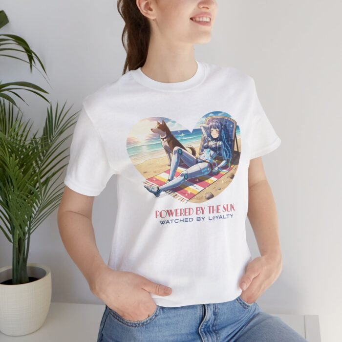 Power by Sun, Watched by Loyalty Unisex Jersey Short Sleeve Tee – One-of-a-Kind Exclusive Solar & Canine Art Shirt - Image 5