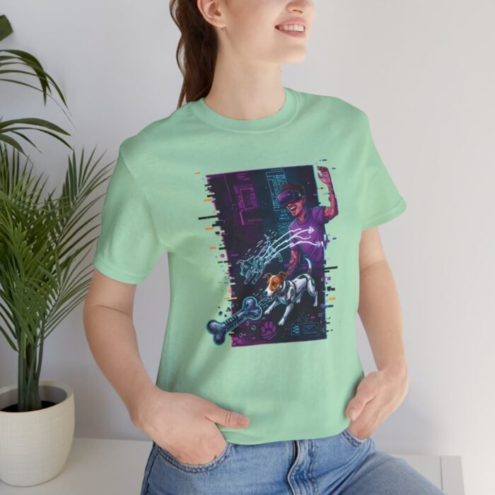 Quantum Fetch in the Data Stream Unisex Jersey Short Sleeve Tee – One-of-a-Kind Aura Farming Audition Sci-Tech Art Shirt - Image 9