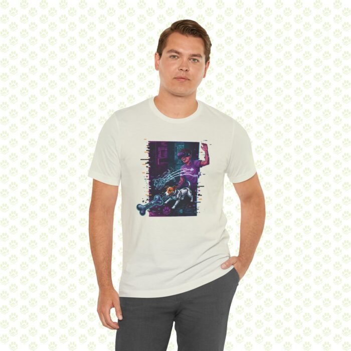 Quantum Fetch in the Data Stream Unisex Jersey Short Sleeve Tee – One-of-a-Kind Aura Farming Audition Sci-Tech Art Shirt - Image 4