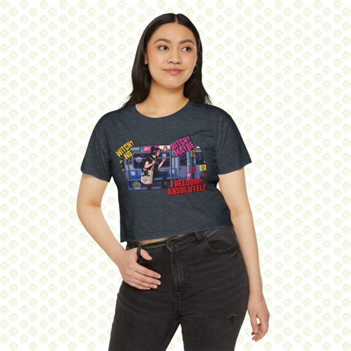 Witch? No. Bitch? Maybe. Freedom? Absolutely. Women’s Festival Crop Top – One-of-a-Kind Empowerment Statement Shirt - Image 5