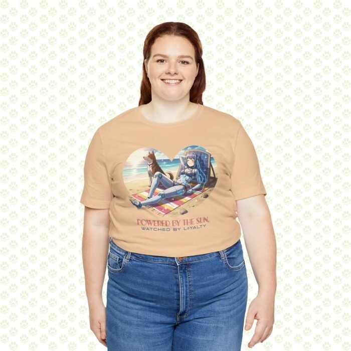 Power by Sun, Watched by Loyalty Unisex Jersey Short Sleeve Tee – One-of-a-Kind Exclusive Solar & Canine Art Shirt - Image 7