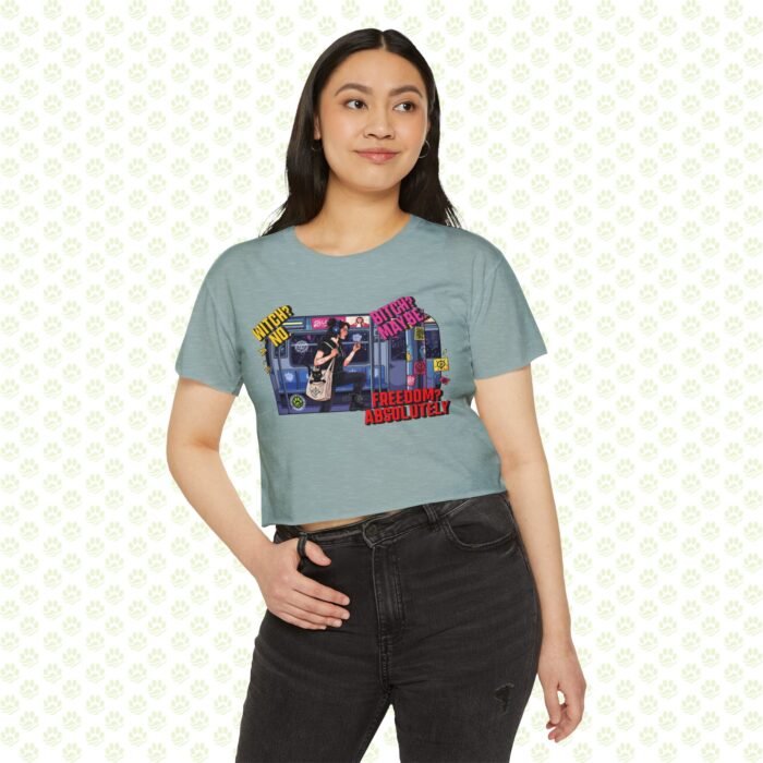Witch? No. Bitch? Maybe. Freedom? Absolutely. Women’s Festival Crop Top – One-of-a-Kind Empowerment Statement Shirt - Image 3