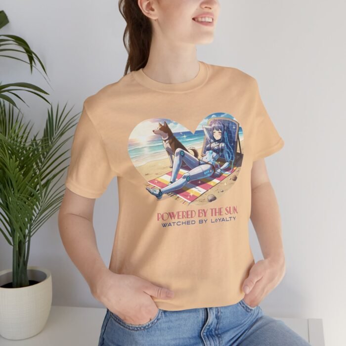 Power by Sun, Watched by Loyalty Unisex Jersey Short Sleeve Tee – One-of-a-Kind Exclusive Solar & Canine Art Shirt - Image 8