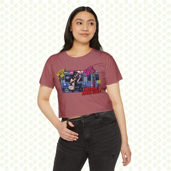 Witch? No. Bitch? Maybe. Freedom? Absolutely. Women’s Festival Crop Top – One-of-a-Kind Empowerment Statement Shirt - Image 7