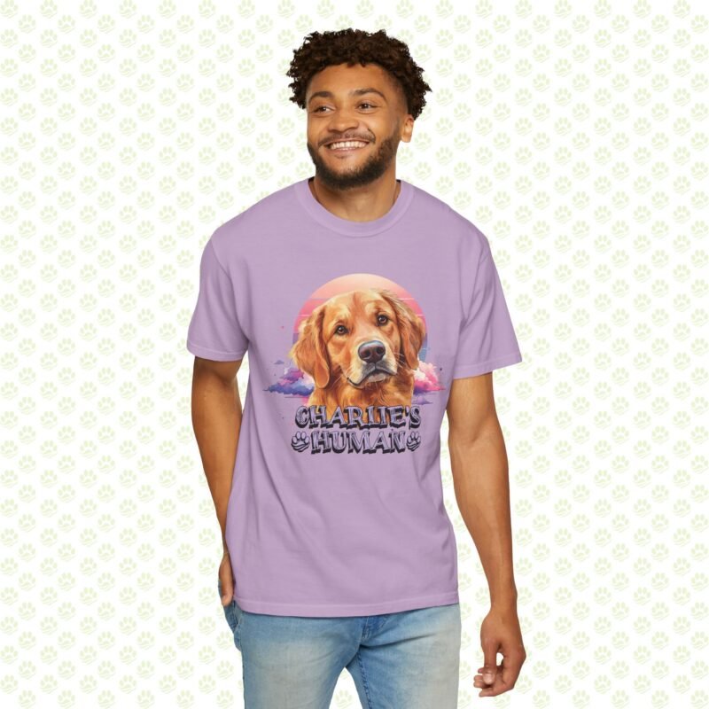 Personalized “Dog’s Human” Unisex Garment-Dyed T-Shirt – Custom Name, Bold Dog Graphic, Premium Pet Lover Gift