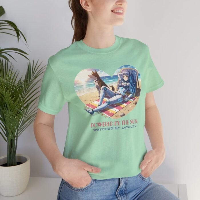 Power by Sun, Watched by Loyalty Unisex Jersey Short Sleeve Tee – One-of-a-Kind Exclusive Solar & Canine Art Shirt - Image 14