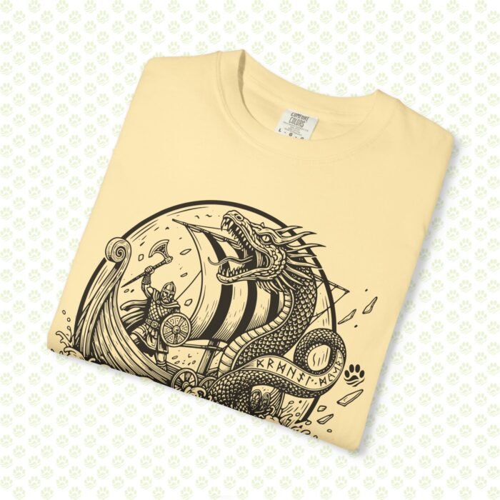 The Midgard Serpent Remembers Unisex Garment-Dyed T-Shirt – Exclusive One-of-a-Kind Viking Warrior Art Design - Image 12