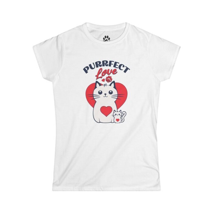 Cat Lover Women’s Tee – Perfect Love Cat Design, Cute Kitty Graphic Shirt, Ideal Gift for Cat Moms - Image 4