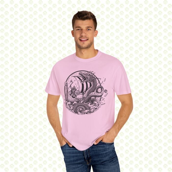 The Midgard Serpent Remembers Unisex Garment-Dyed T-Shirt – Exclusive One-of-a-Kind Viking Warrior Art Design - Image 22