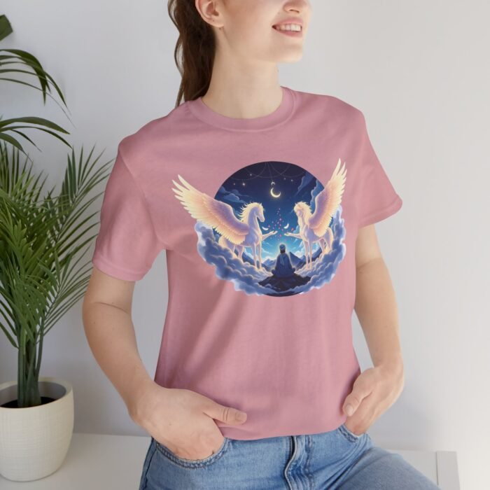 Rumi & The Buraq of Divine Ascent Unisex Jersey Short Sleeve Tee – Mystical pet Art Shirt, Spiritual Gift - Image 3