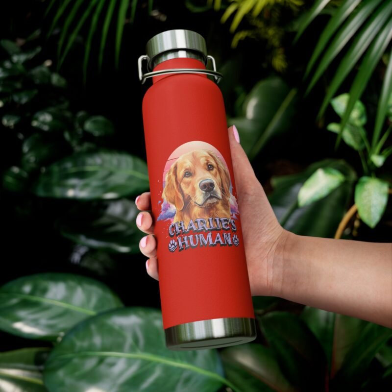 Copper Vacuum Insulated Bottle 22oz – Personalized Dog’s Human Stainless Steel Water Bottle, Double Wall Thermal Flask, Durable & Stylish Gift for Dog Lovers