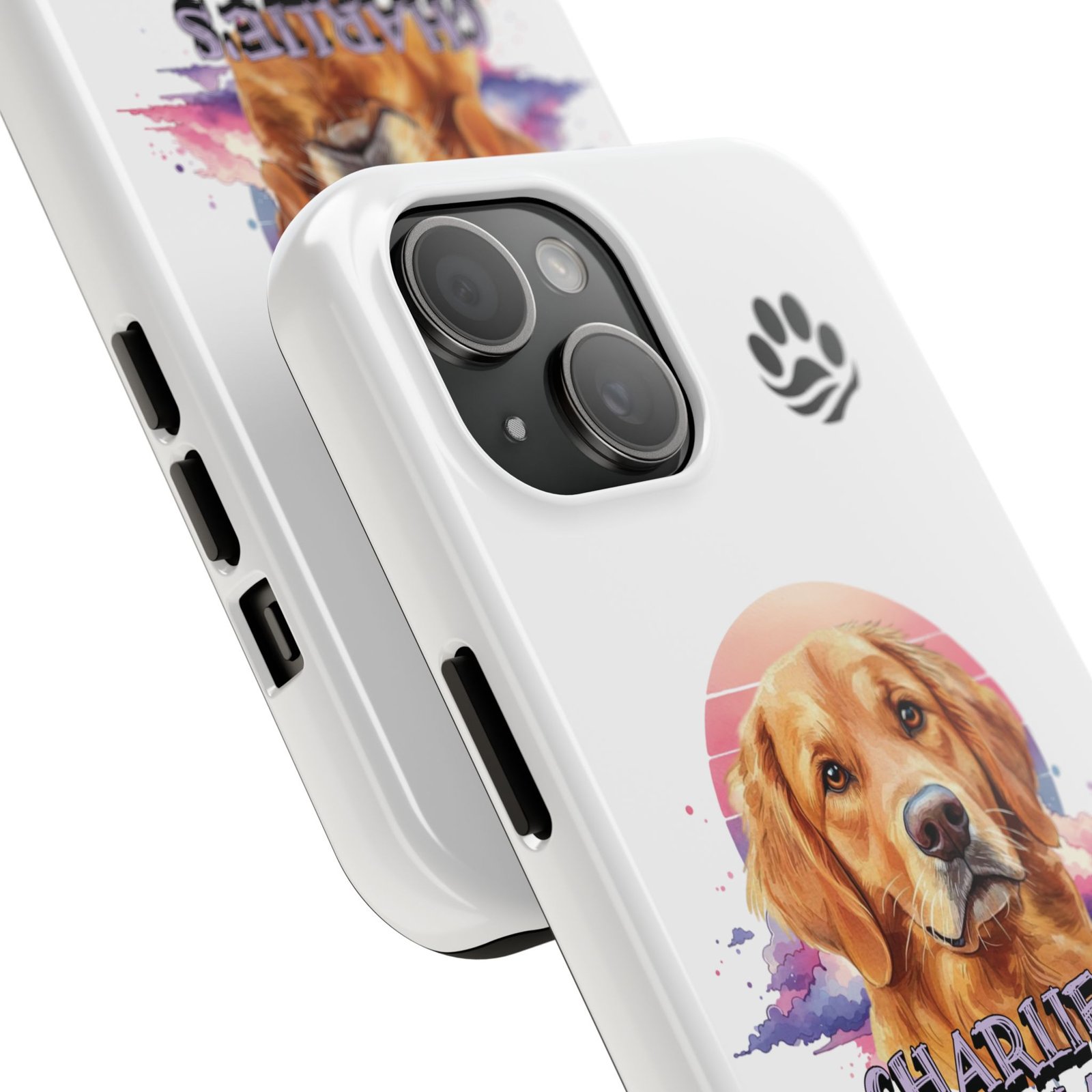 Personalized Dog Charlies Human Tough Phone Case – Custom Name iPhone 15 Series Case, Durable Pet Lover Gift, Protective Cover