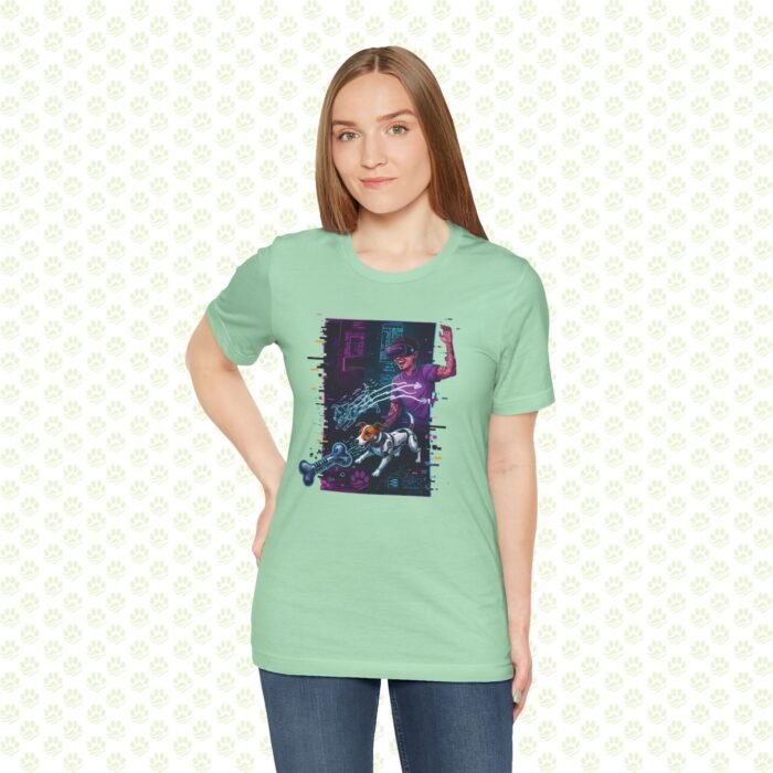 Quantum Fetch in the Data Stream Unisex Jersey Short Sleeve Tee – One-of-a-Kind Aura Farming Audition Sci-Tech Art Shirt - Image 8