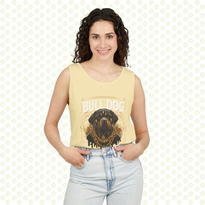 Bull Dog Lover Unisex Garment-Dyed Tank Top – Soft Vintage Look, Relaxed Fit Dog Breed Apparel - Image 4