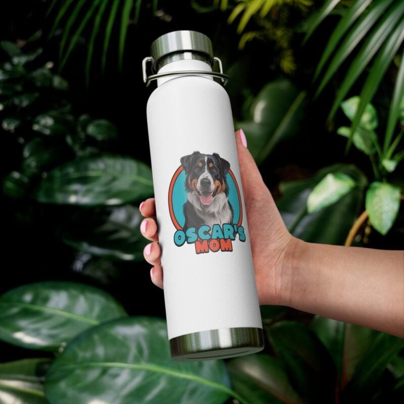 Copper Vacuum Insulated Bottle 22oz – Personalized “Oscar’s Mom” Dog Lover Stainless Steel Water Bottle, Double Wall Thermal Flask, Durable & Stylish Pet Mom Gift