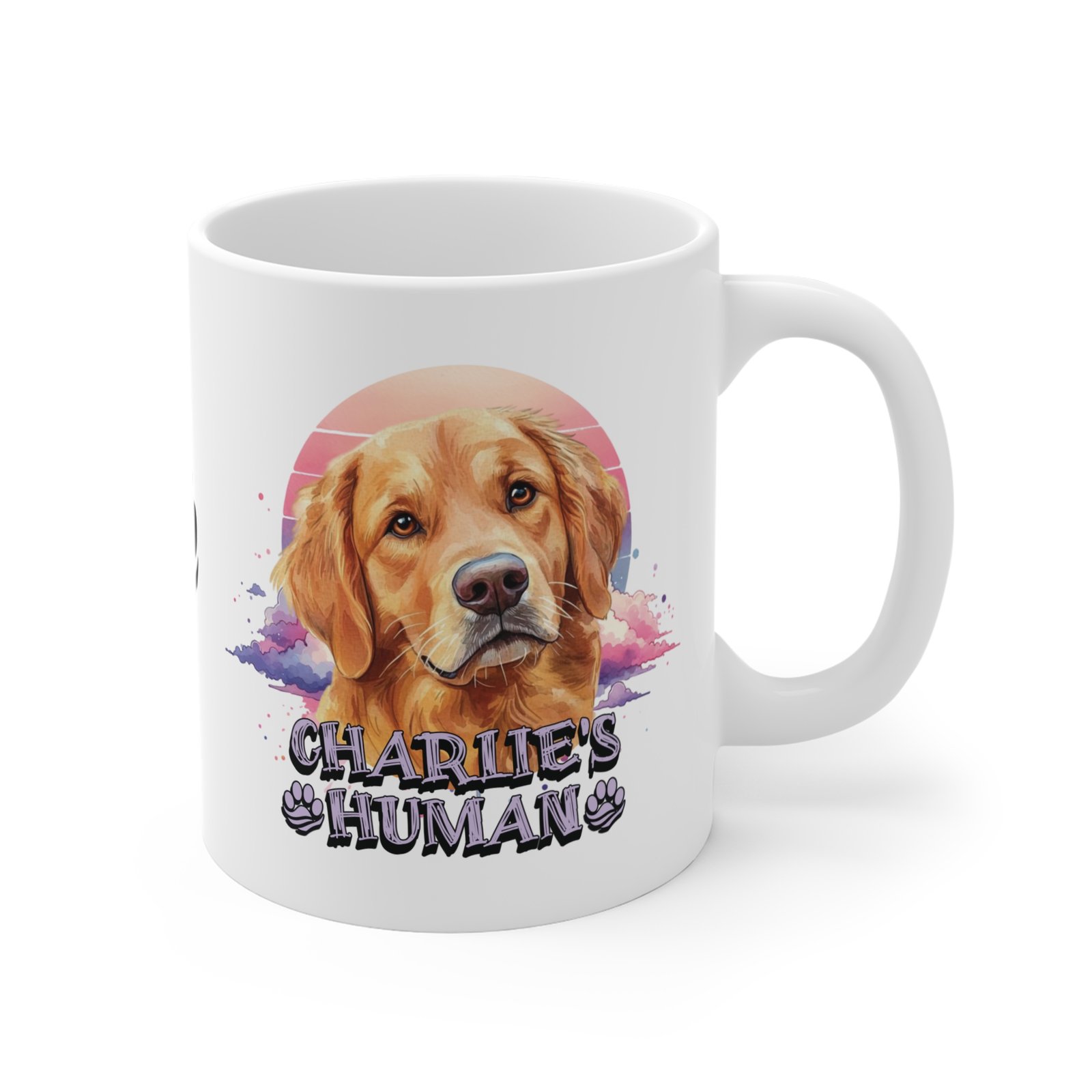 Personalized “Dog’s Chariie’s Human” Mug, 11oz – Custom Dog Lover Coffee Cup, Funny Pet Owner Gift, Dishwasher Safe
